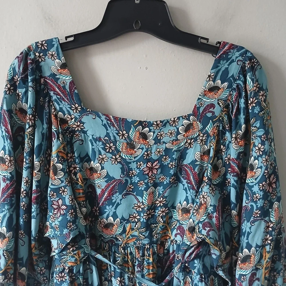 Maurices Women's Size Medium Babydoll Tiered Floral Mini Dress Boho CottageCore